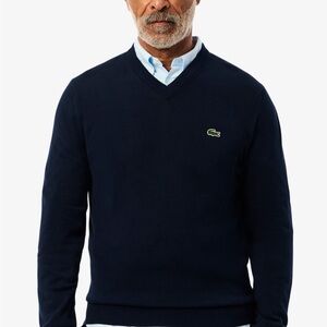 NWOT men’s Lacoste cotton v-neck sweater (sz: XL)